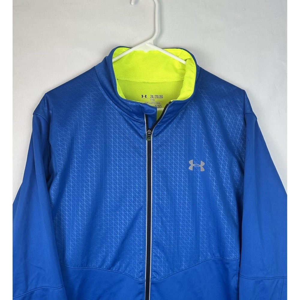 Under Armour Jacket Mens 2XL Blue Cold Gear Full Zip Storm Infrared Running